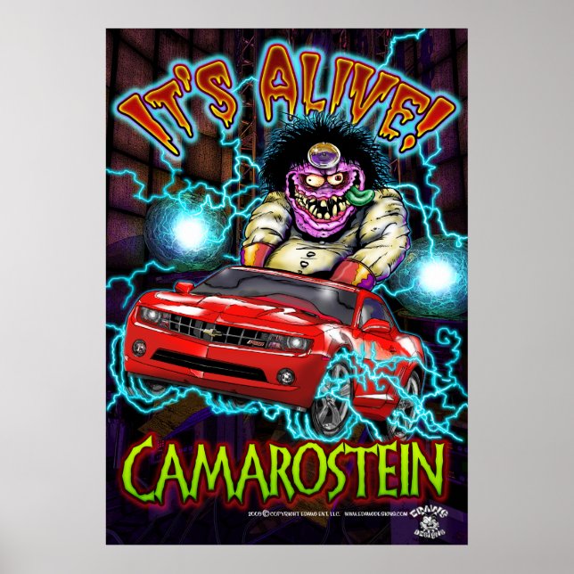 Poster Red Chevy Camaro RS (Devant)