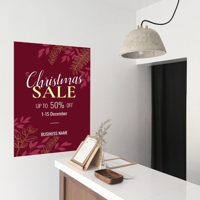 Poster Red Christmas Business Sale Business Promotion Pub (Red Christmas Business Sale Business Promotion Ads Poster)