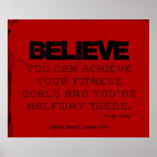 Poster Red Cloth Black Thread Fitness Believe