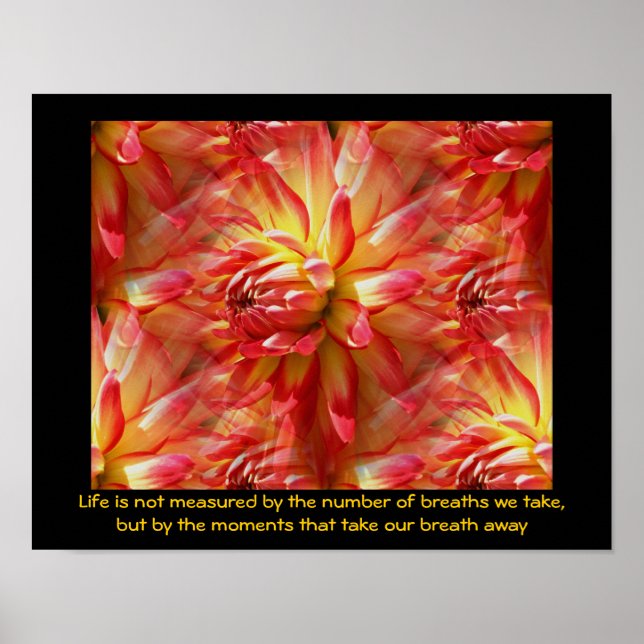 Poster Red Dahlia Attitude Citation Inspirationnelle (Devant)