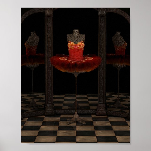 Poster Red Firebird Classique Ballet Tutu Réflexions (Devant)