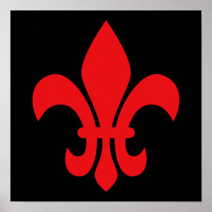 Poster Red Fleur de Lys