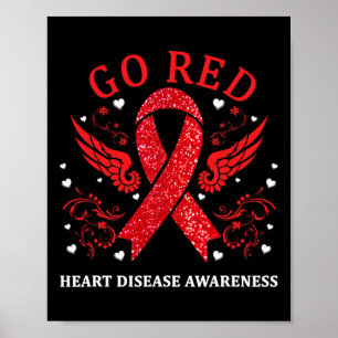 Poster Red For Heart Disease Awareness In February Heart
