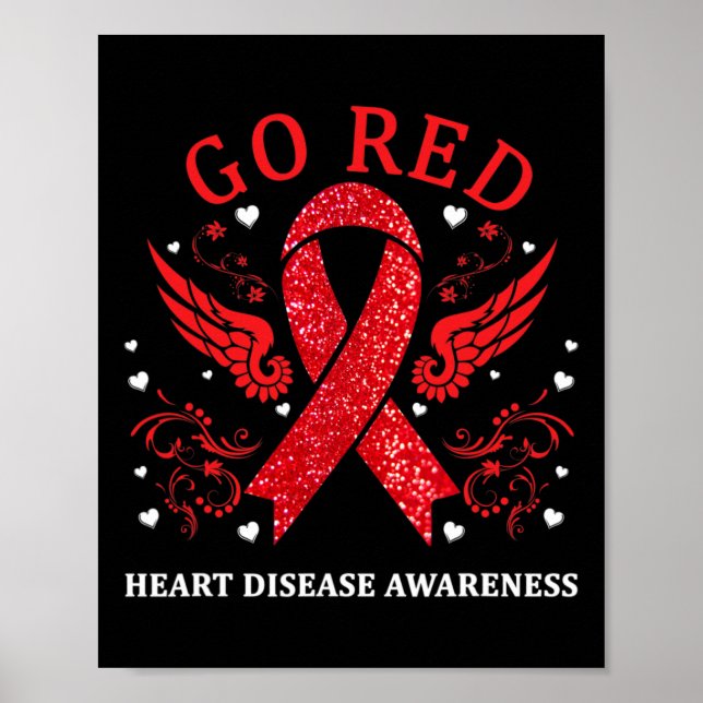 Poster Red For Heart Disease Awareness In February Heart (Devant)