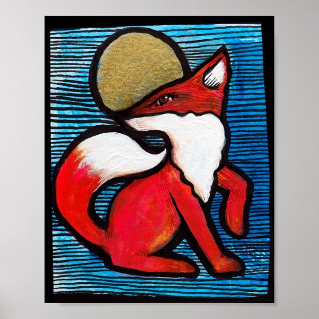 Poster Red Fox Pleine lune Loyal Renards Loyal LuneEnfant (Devant)