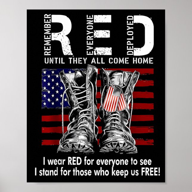 Poster Red Friday Suprt Our Troops Until They All Come Ho (Devant)