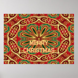 Poster Red Gold Christmas Holiday