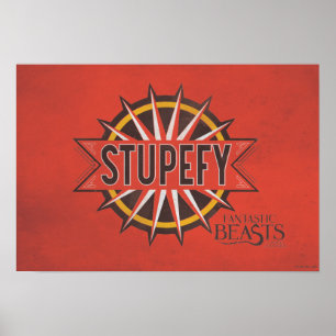Poster Red & Gold Stupefy Spell Graphic