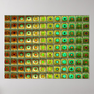 Poster Red Green 3 Art Abstrait