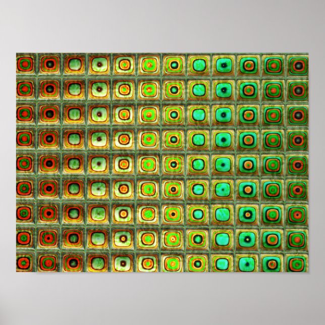 Poster Red Green 3 Art Abstrait (Devant)