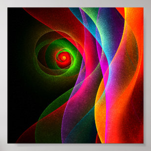 Poster Red Green Orange Modern Abstrait Art Motif #22