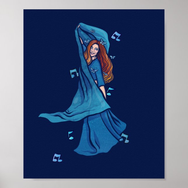 Poster Red Hair Belly Dancer art Belly Dancing Redhead (Devant)