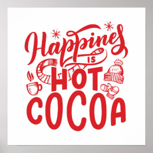 Poster Red Happiness est Hot Cocaca Typographie Holiday