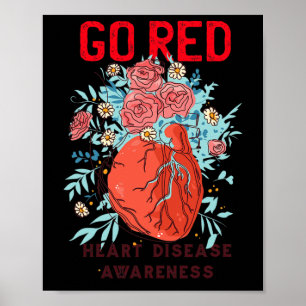 Poster Red Heart Disease Support Sensibilisation aux mala