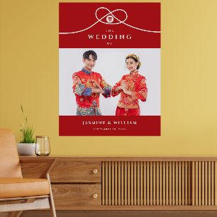 Poster Red Knot Double Happiness Photo Mariage chinois