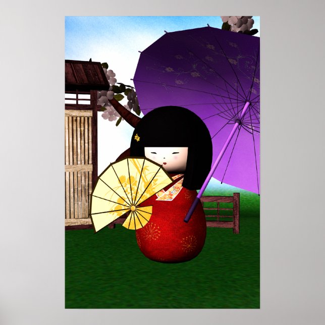 Poster Red Kokeshi (Devant)