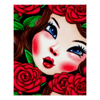 Red Lips et Red Roses Motif
