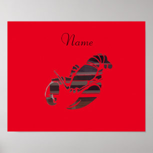Poster Red Maine Lobsters Thunder_Cove