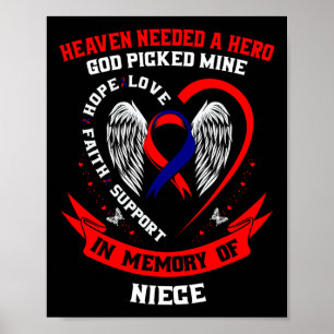 Poster Red Memorial Dons Perte De La Nièce Maladie Cardia