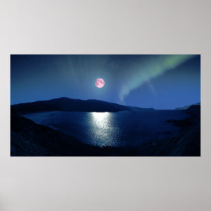 Poster Red Moon Aurora