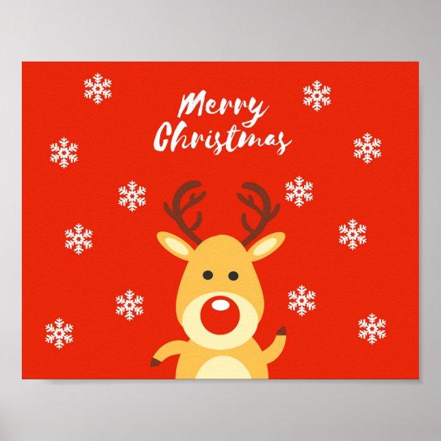 Poster Red nose deerb (Devant)