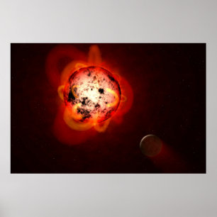 Poster Red Nwarf Star Orbité Par Une Hypothétique Exoplan