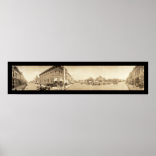 Poster Red Oak IA Street Photo 1908