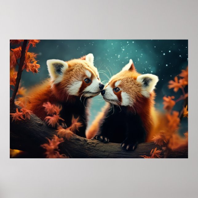 Poster Red Panda Animal Wilderness Art coloré (Devant)