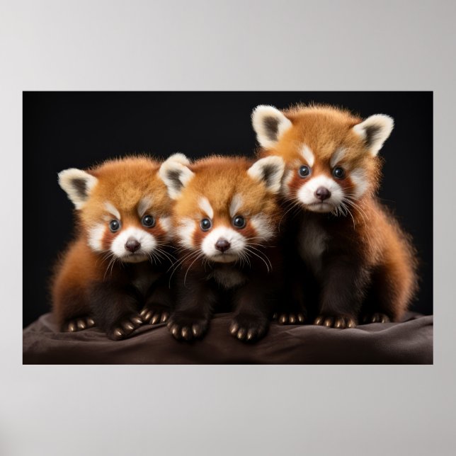 Poster Red Panda Wild Animal Portrait Nature Beauté (Devant)
