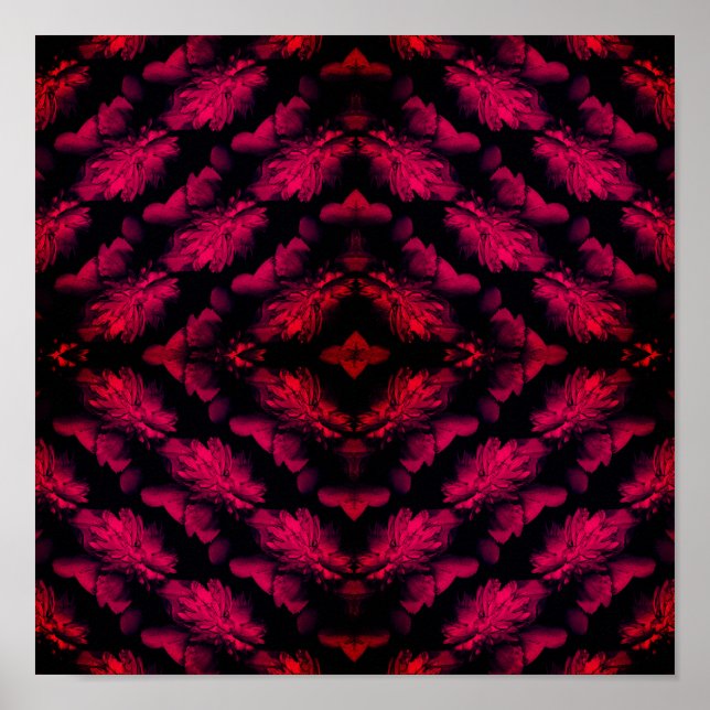 Poster Red Peonies Art Floral Abstrait (Devant)