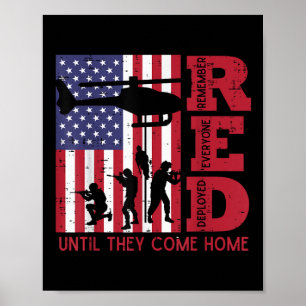 Poster Red Rappelez-vous tous déployé Drapeau Hélicoptère
