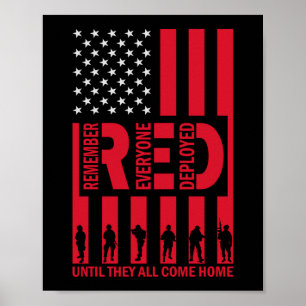 Poster Red Rappelez-Vous Tous Déployés Jusqu'À Ce Qu'Ils 
