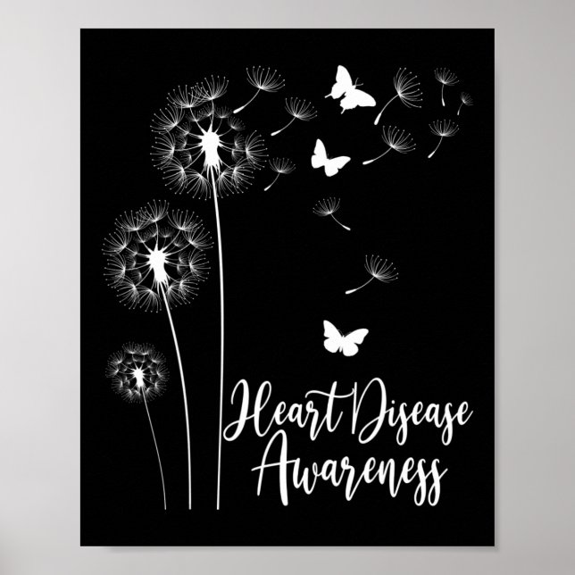 Poster Red Ribbon Heart Disease Awareness Mois American (Devant)