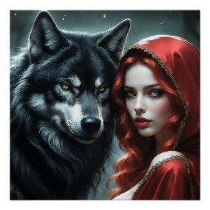 Poster Red riding hood an his wolf 