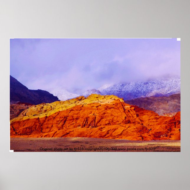Poster Red Rock et Clouds Print (Devant)