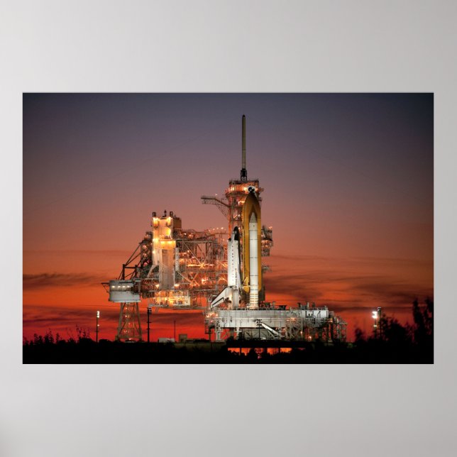 Poster Red Sky for Space Shuttle Atlantis Launch (Devant)