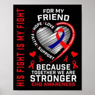 Poster Red Son combat est mon ami de combat Chd Awareness