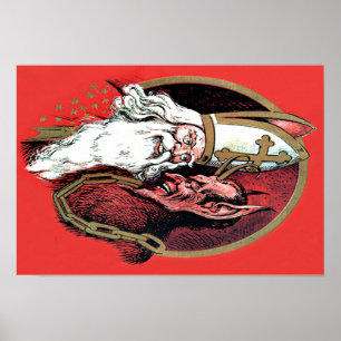 Poster Red St Nicholas Krampus