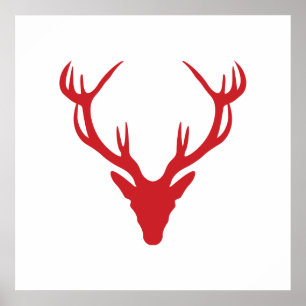 Poster Red tag Head Christmas ou Stag Party