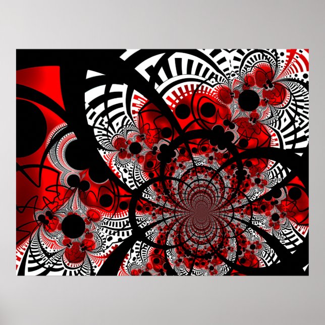 Poster Red Ventra Twist Art Abstrait (Devant)