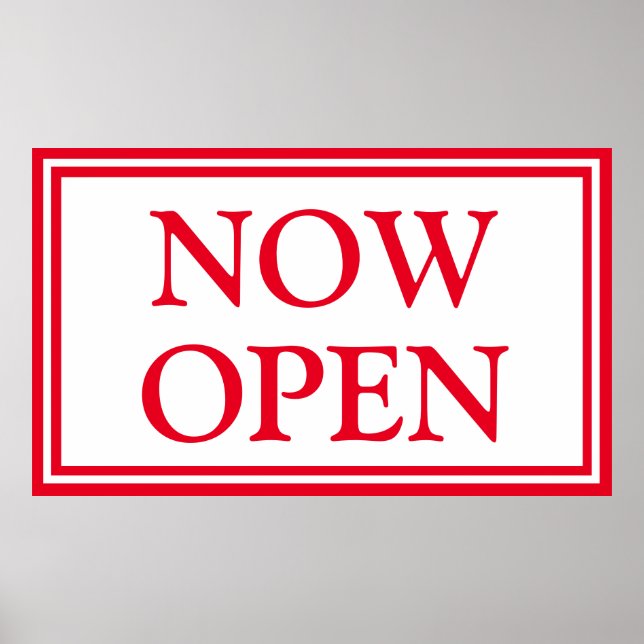 Poster Red White Business maintenant ouvert (Devant)