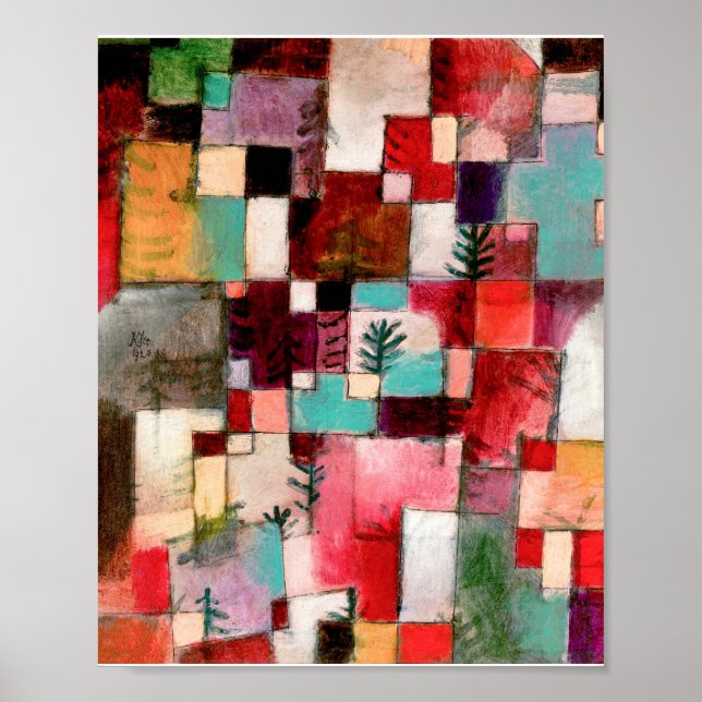 Poster Redgreen et rythmes violet-jaune par Paul Klee (Devant)
