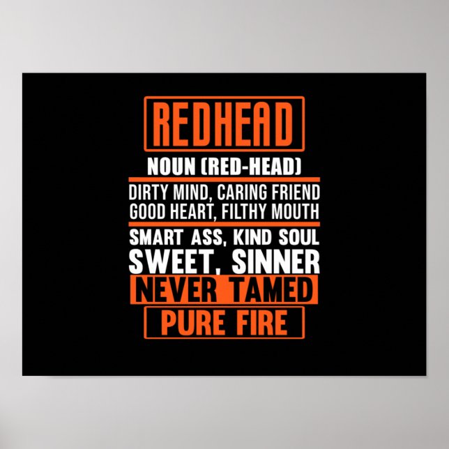 Poster Redhead Définition Cute Red Hair Girls Femmes (Devant)