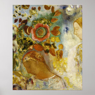 Poster Redon - Deux Jeunes Filles Parmi Les Fleurs