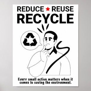 Poster Réduction, réutilisation, recyclage _ Protection D