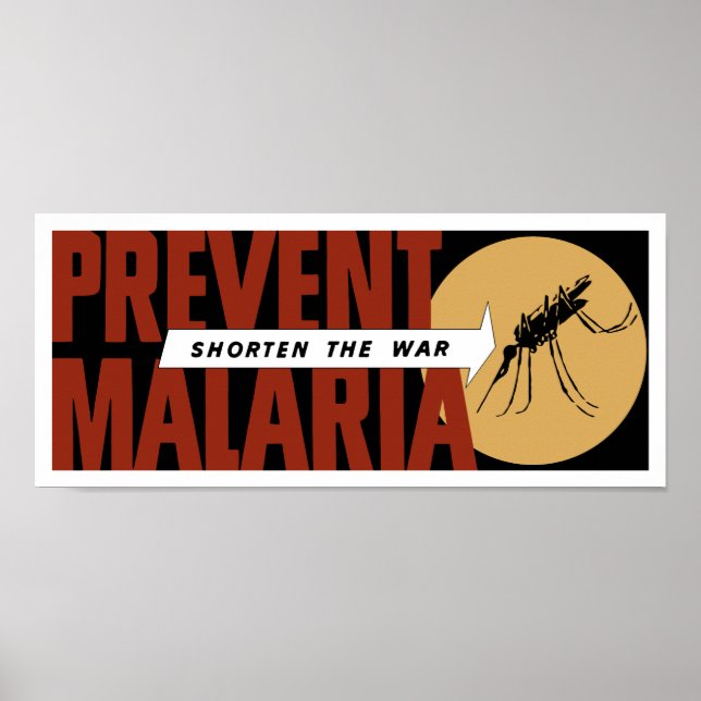 Poster Réduire La Guerre — Prévenir Le Paludisme (Devant)