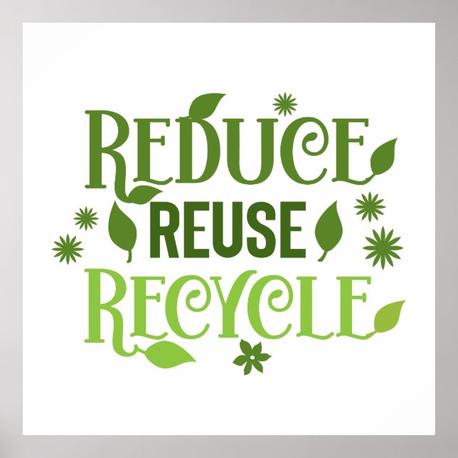 Poster Réduire la réutilisation du recyclage (Devant)