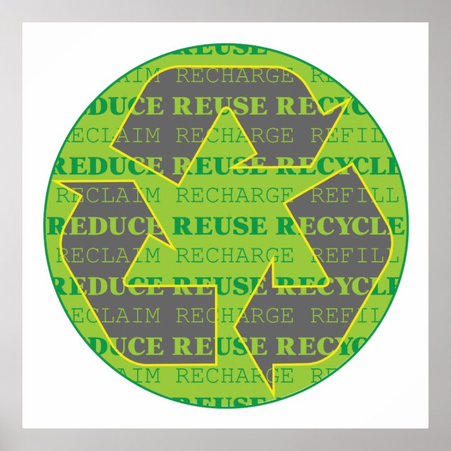 Poster Réduire la réutilisation du recyclage aujourd'hui (Devant)