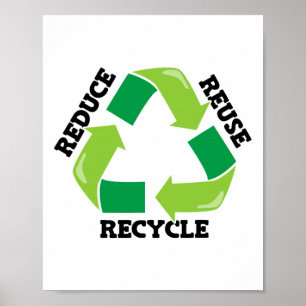 Poster Réduire la réutilisation Recycle Mère Nature Plaid