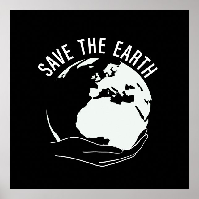 Poster Réduire la réutilisation recycler sauver la terre (Devant)